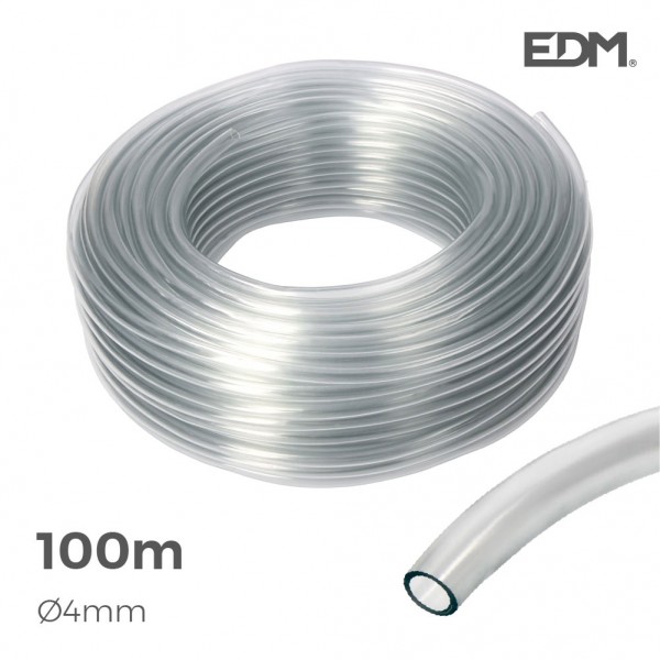Manguera de cristal transparente 100 m (4 mm)