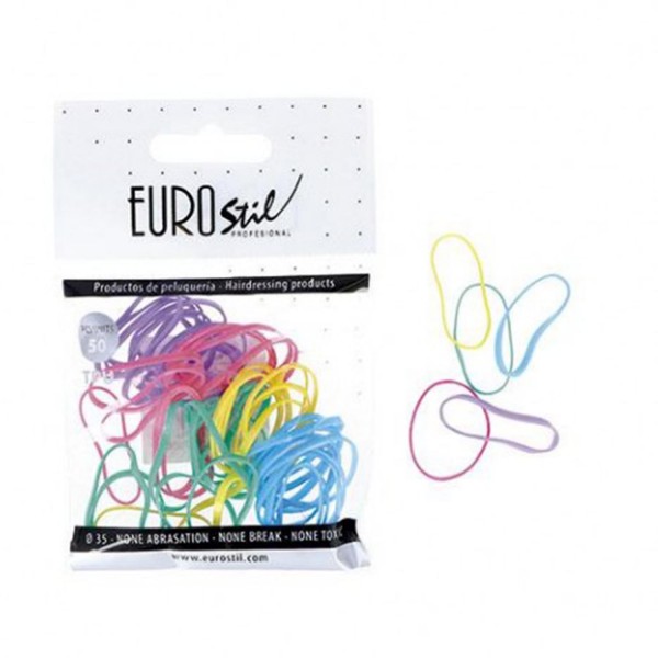 Eurostil cabello bolsa de gomas colores 50un