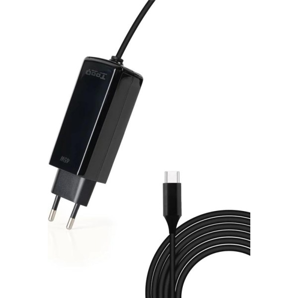 Tooq cargador portátil gan usb-c pd 45w cúbico